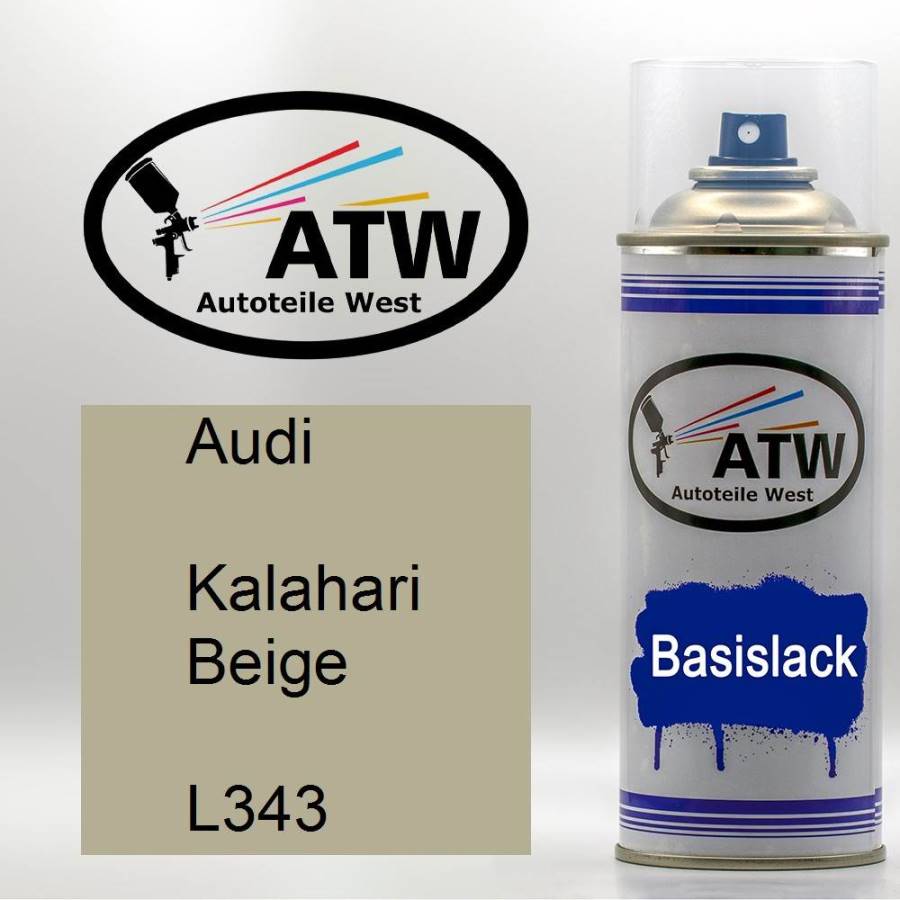 Audi, Kalahari Beige, L343: 400ml Sprühdose, von ATW Autoteile West.